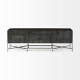 Mercana Hogarth I Dark Brown Solid Wood TV Stand Media Console with Storage, TV up to 81"