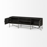 Mercana Hogarth I Dark Brown Solid Wood TV Stand Media Console with Storage, TV up to 81"