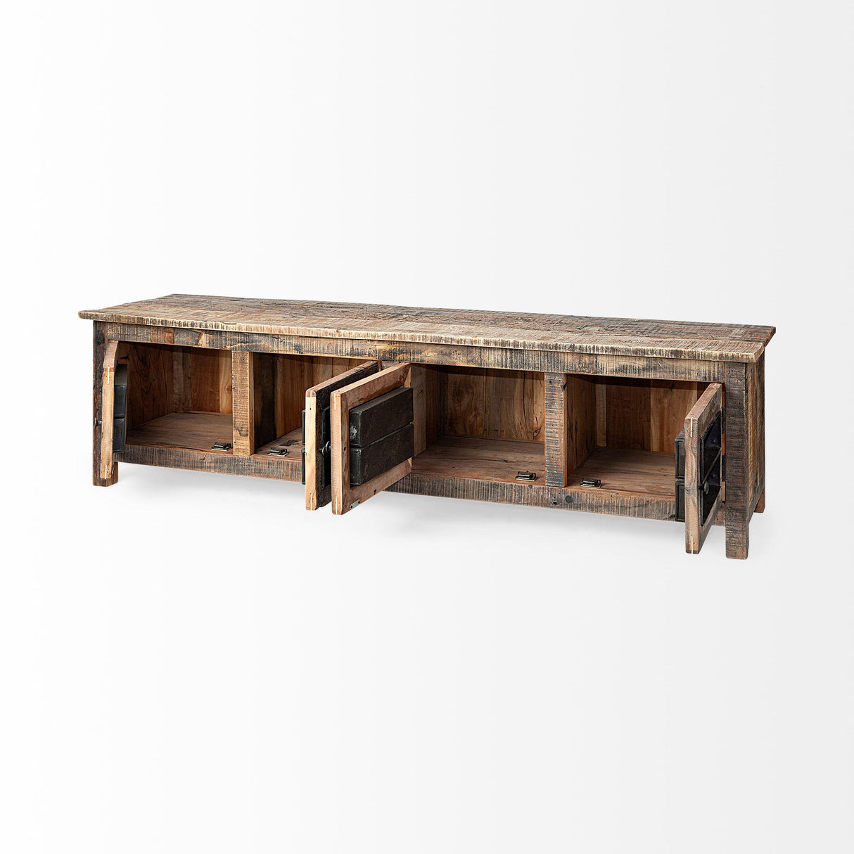 Mercana Wilton II Reclaimed Wood and Metal Media Console