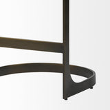 Mercana Tyson 31" Seat Height Brown Leather Seat Black Metal Frame Stool