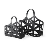 Mercana Tyrell (Set of 2) 23L x 11W; 18L x 8W Black Iron Metal Baskets
