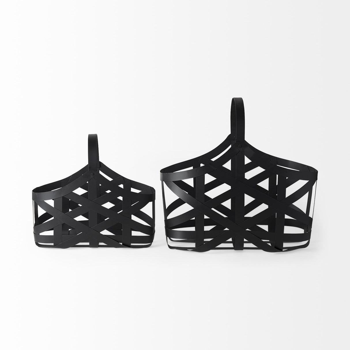Mercana Tyrell (Set of 2) 23L x 11W; 18L x 8W Black Iron Metal Baskets