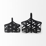 Mercana Tyrell (Set of 2) 23L x 11W; 18L x 8W Black Iron Metal Baskets