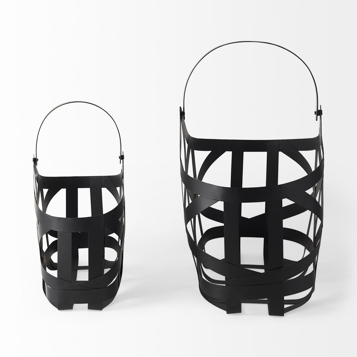 Mercana Tyrell (Set of 2) 23L x 11W; 18L x 8W Black Iron Metal Baskets