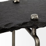 Mercana Pinera III 49L x 17W Black Slate W/Iron Base Console Table