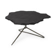 Mercana Pinera 37"x33" Black Slate With Iron Base Coffee Table