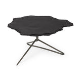 Mercana Pinera 37"x33" Black Slate With Iron Base Coffee Table
