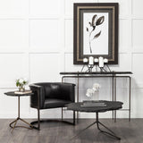Mercana Pinera 37"x33" Black Slate With Iron Base Coffee Table
