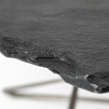 Mercana Pinera 37"x33" Black Slate With Iron Base Coffee Table