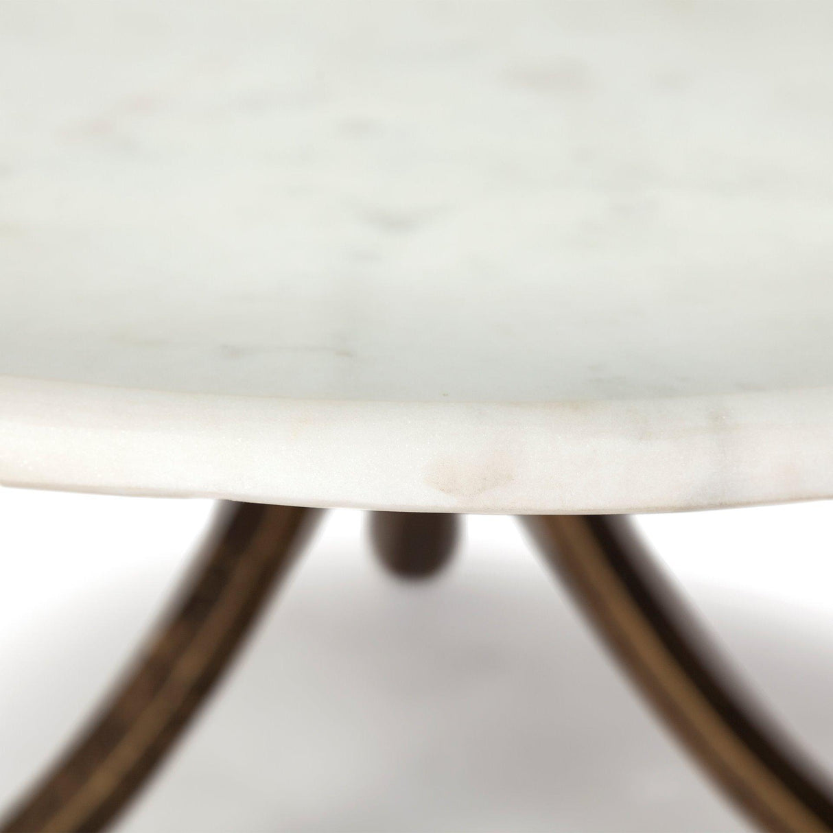 Mercana Reinhardt 36" Round Glass Top Marble Shelf Gold Metal Base Coffee Table