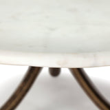 Mercana Reinhardt 36" Round Glass Top Marble Shelf Gold Metal Base Coffee Table