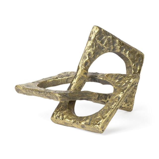Mercana Delaunay I (Large) 10L X9W Gold Hammered Metal Interlinked Patterned