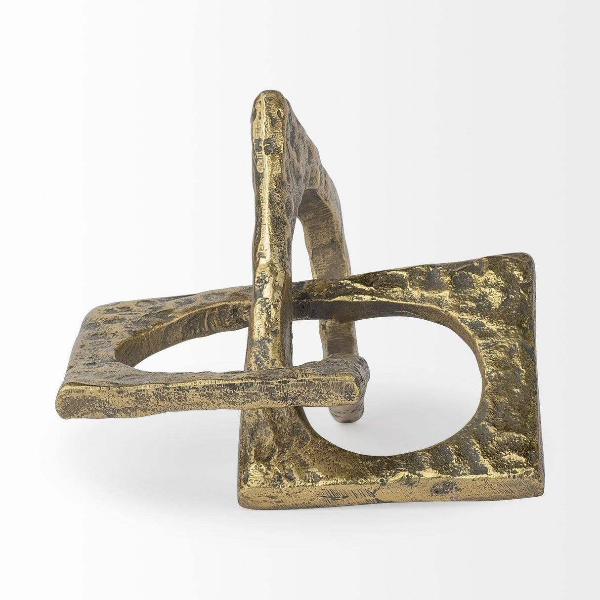 Mercana Delaunay I (Large) 10L X9W Gold Hammered Metal Interlinked Patterned