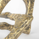 Mercana Delaunay I (Large) 10L X9W Gold Hammered Metal Interlinked Patterned