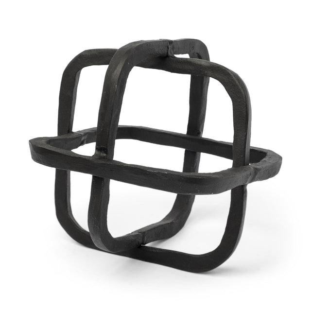 Mercana Willem I 9L x 9W Black Metal Open Cube Decor Object