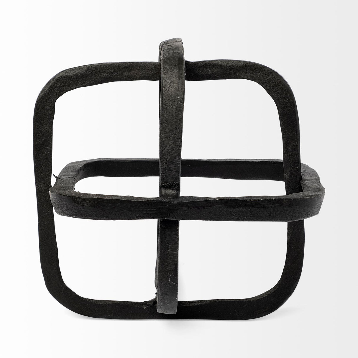 Mercana Willem I 9L x 9W Black Metal Open Cube Decor Object