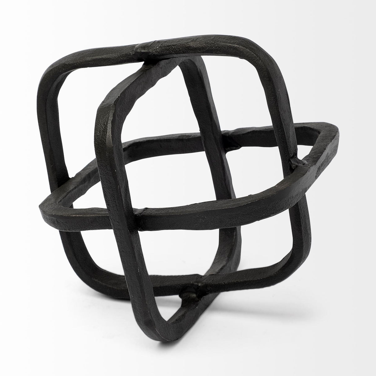 Mercana Willem I 9L x 9W Black Metal Open Cube Decor Object