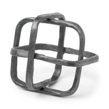 Mercana Willem II 9L x 9W Silver Metal Open Cube Decor Object
