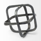 Mercana Willem II 9L x 9W Silver Metal Open Cube Decor Object