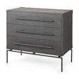 Mercana Ward 34L x 18W Brown Wood and Iron 3 Drawer Accent Cabinet