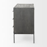 Mercana Ward 34L x 18W Brown Wood and Iron 3 Drawer Accent Cabinet