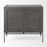Mercana Ward 34L x 18W Brown Wood and Iron 3 Drawer Accent Cabinet