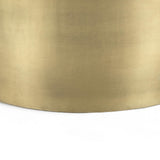 Mercana Eclipse Antique Brass Metal Drum Base w/ Dark Brown Wood Top Nested Coffee Table
