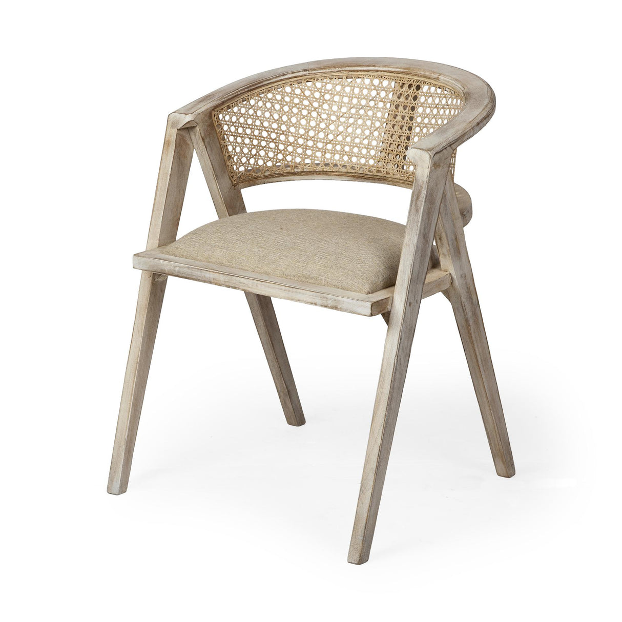 Mercana Tabitha I Blonde Wooden Frame 100% Polyester Seat Dining Chair