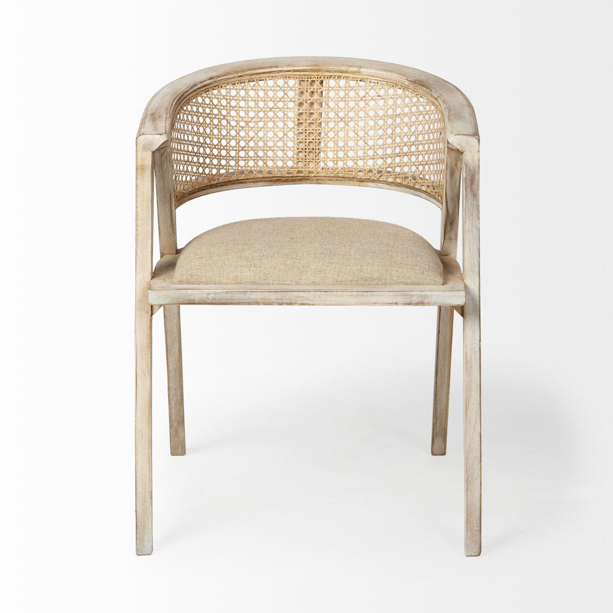 Mercana Tabitha I Blonde Wooden Frame 100% Polyester Seat Dining Chair
