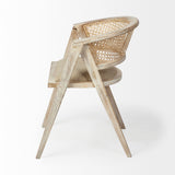 Mercana Tabitha I Blonde Wooden Frame 100% Polyester Seat Dining Chair