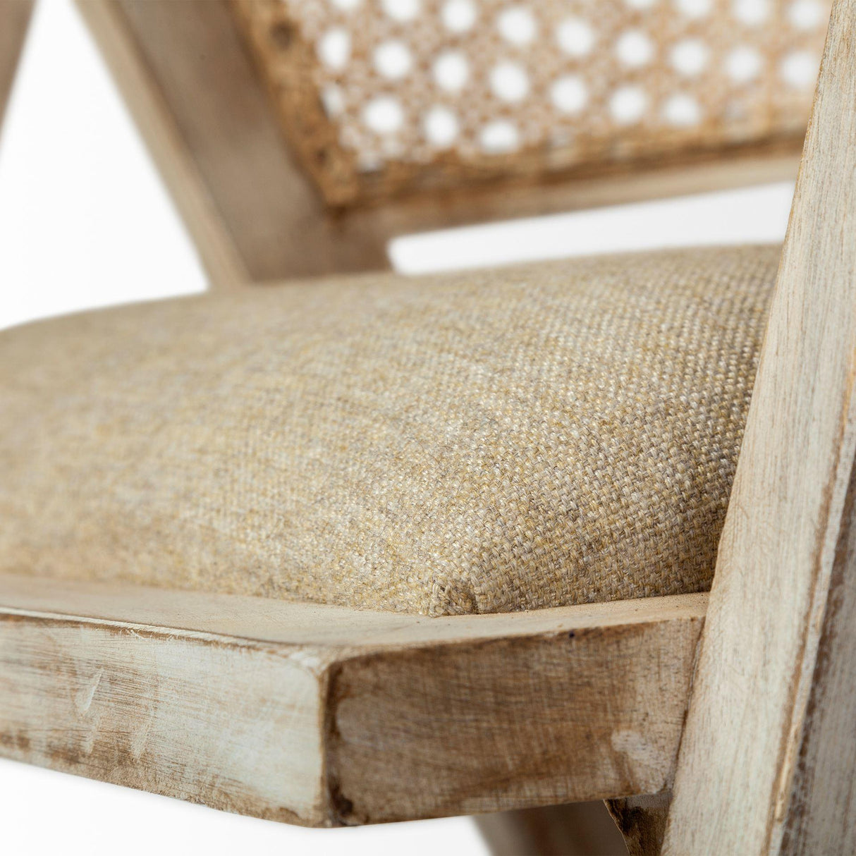 Mercana Tabitha I Blonde Wooden Frame 100% Polyester Seat Dining Chair