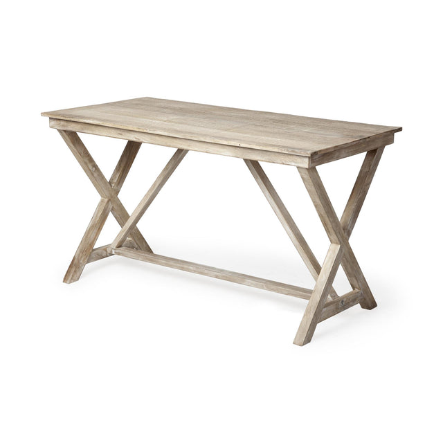 Mercana Tracy 54L x 28W Natural X Frame Wood Office Desk