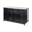 Mercana Fieri Solid Iron Black Body White Marble Top Four Drawer Kitchen Island