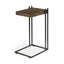 Mercana Maddox 16L x 13.5W x 27H Medium Brown Wood w/ Black Metal C-shaped End/Side Table