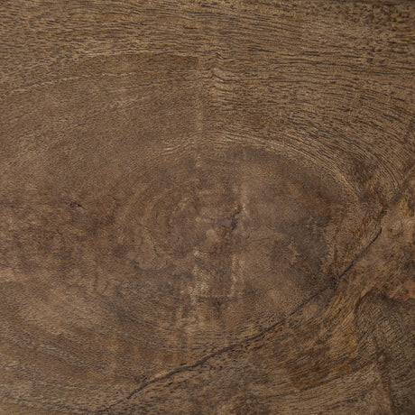 Mercana Maddox Set of 2 Brown Solid Wood Top Black Metal Base Nesting Coffee Tables