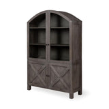 Mercana Barrett 48.5L X 17.25W X 73H Gray Solid Wood Display Cabinet