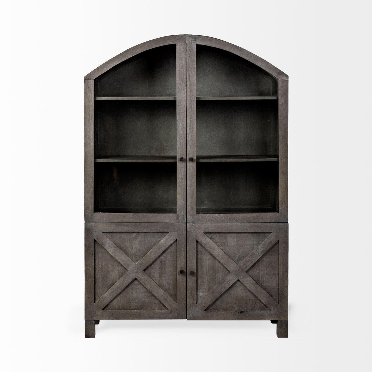 Mercana Barrett 48.5L X 17.25W X 73H Gray Solid Wood Display Cabinet