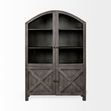 Mercana Barrett 48.5L X 17.25W X 73H Gray Solid Wood Display Cabinet
