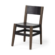 Mercana Nell I Black Iron Seat Solid Brown Wooden Base Dining Chair