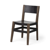 Mercana Nell I Black Iron Seat Solid Brown Wooden Base Dining Chair