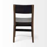 Mercana Nell I Black Iron Seat Solid Brown Wooden Base Dining Chair
