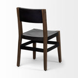 Mercana Nell I Black Iron Seat Solid Brown Wooden Base Dining Chair