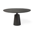 Mercana Maxwell 54" Brown Solid Wood Top Brown Metal/Wood Base Dining Table