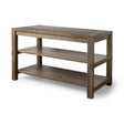 Mercana Emeril Brown Solid Wood Two-Tier Smooth Counter Top Kitchen Island
