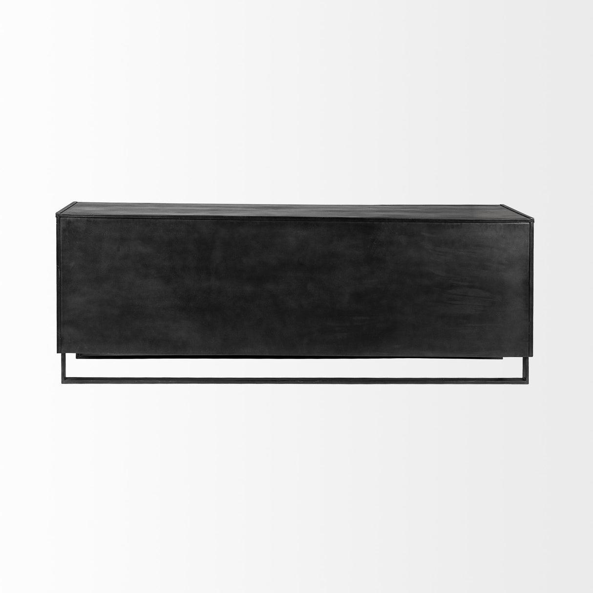 Mercana Alvin 82x20 Brown Solid Wood With Black Metal Frame 3 Drawer 2 Cabinet Door Sideboard