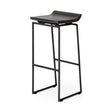 Mercana Givens 30.25" Seat Height Black Wood Seat Black Metal Base Stool