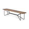 Mercana Papillion III 66x18 Natural Solid Wood and Iron Dining Bench