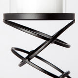 Mercana Omega I Small Black Metal Stacked Ring Table Candle Holder