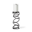 Mercana Omega II Medium Black Metal Stacked Ring Table Candle Holder