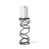 Mercana Omega II Medium Black Metal Stacked Ring Table Candle Holder